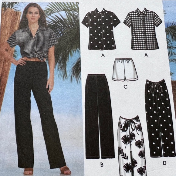 Simplicity Pattern Pants Shirt Bikini Shorts Beach Wear Sz 4 - 10 Uncut 2002 - Picture 4 of 5